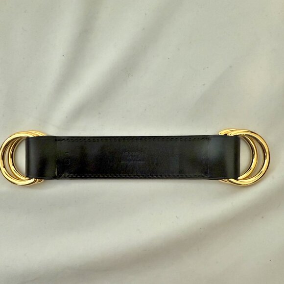 Hermes Romance Scarf Belt in Black leather w Gold Hardware NEW conniesluxuries - Picture 12 of 12